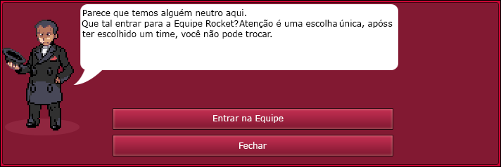 Convite para entrar na Equipe Rocket